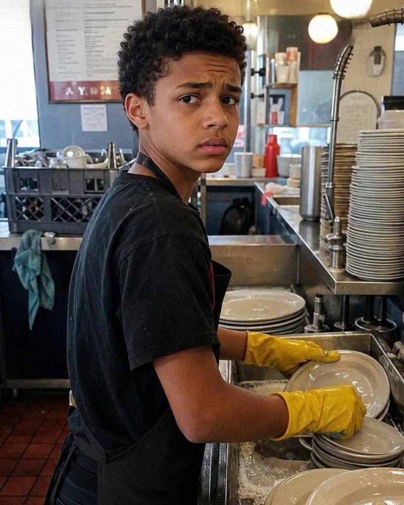 13-year-old son took a dishwashing job 13-year-old son took a dishwashing job